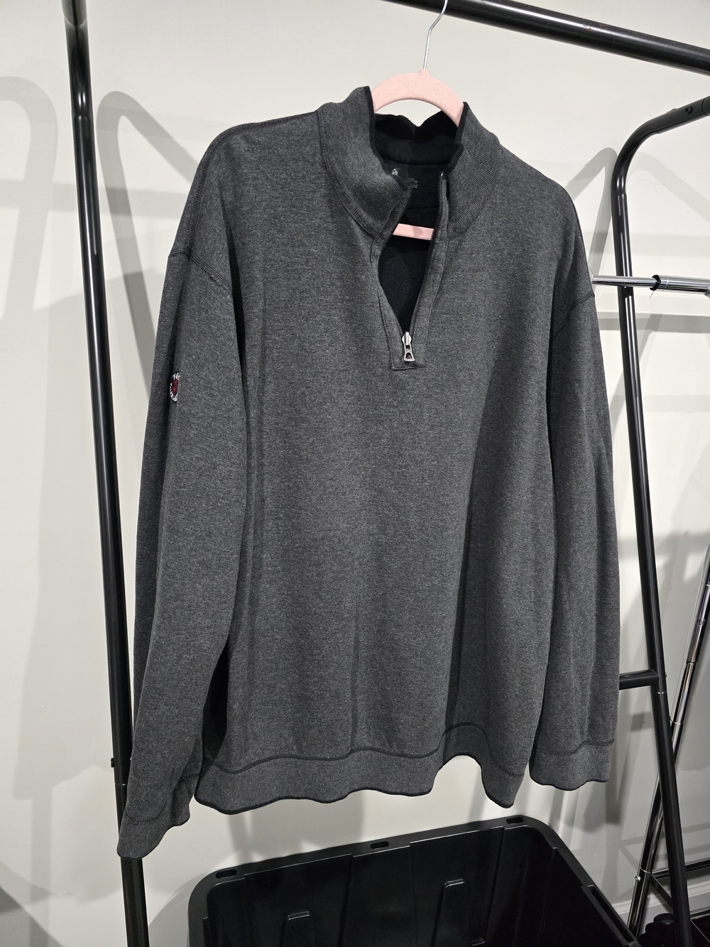 Polo Ralph Lauren Men’s XXL Reversible Quarter Zip Pullover Gray Black